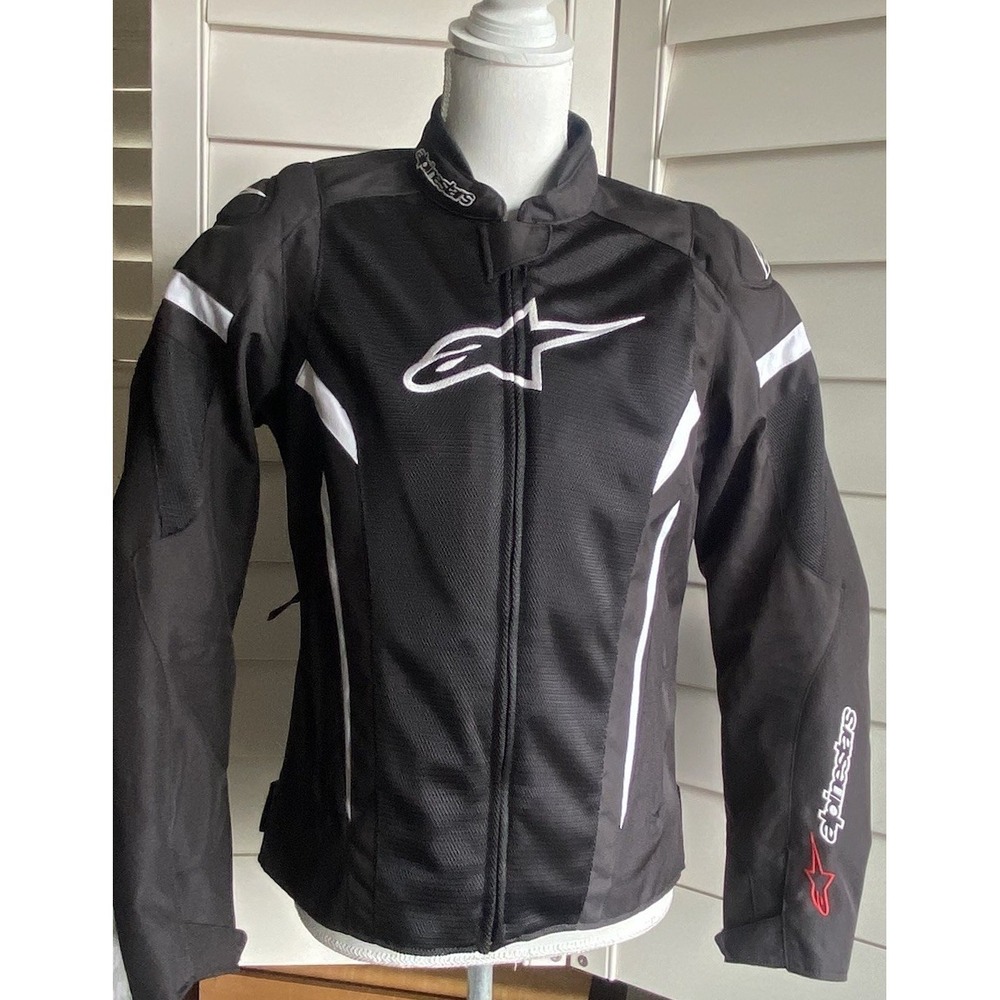 Alpinestars Stella T-GP Plus R V2 Air Jacket Womens L Black Motorcycle Armor EUC